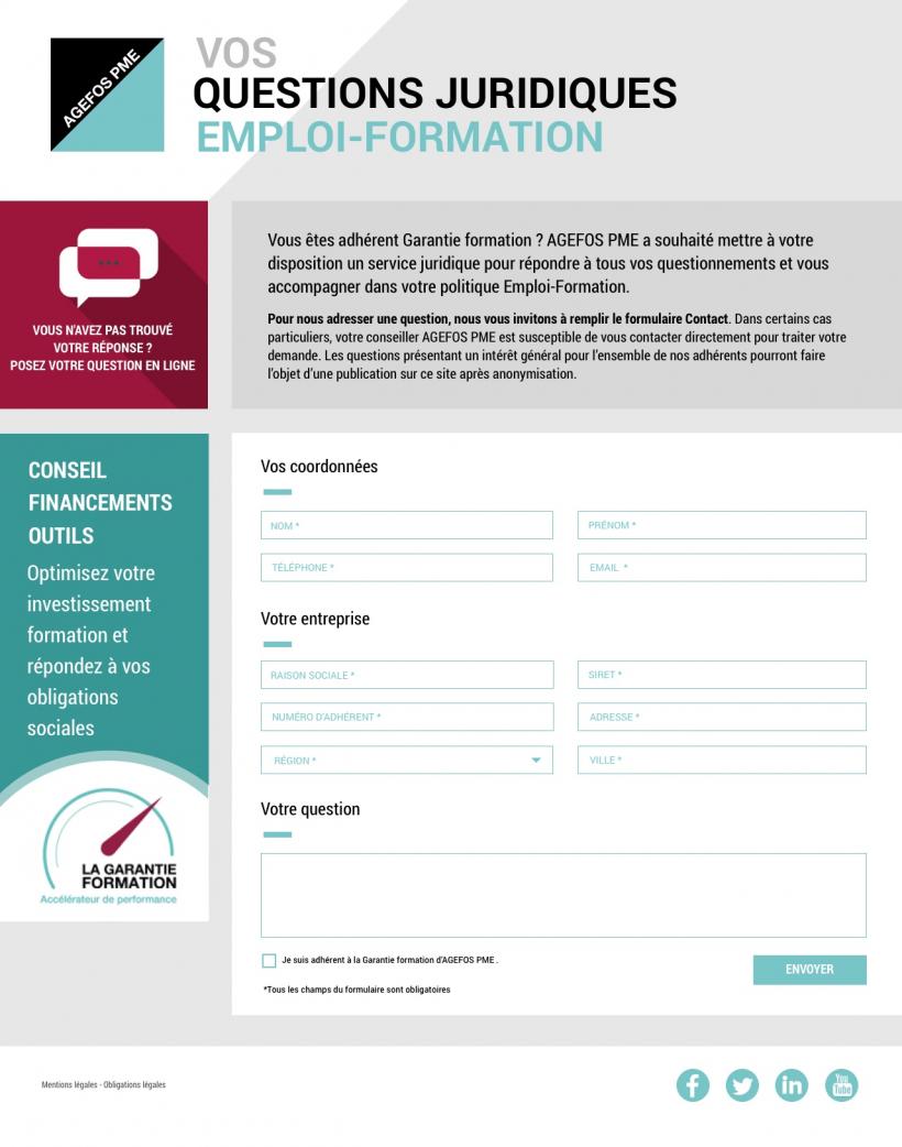 Agefos PME - Questions Formation - Formulaire